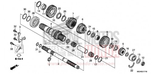 BOITE DE VITESSES (VFR1200XD/XDA/XDL/XDS) (ARBRE SECONDAIRE) VFR1200XDE de 2014